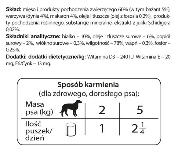Dolina Noteci Premium Dla Psów Małych Ras Z Bażantem, Dynią I Makaronem 185g - zdjęcie 2