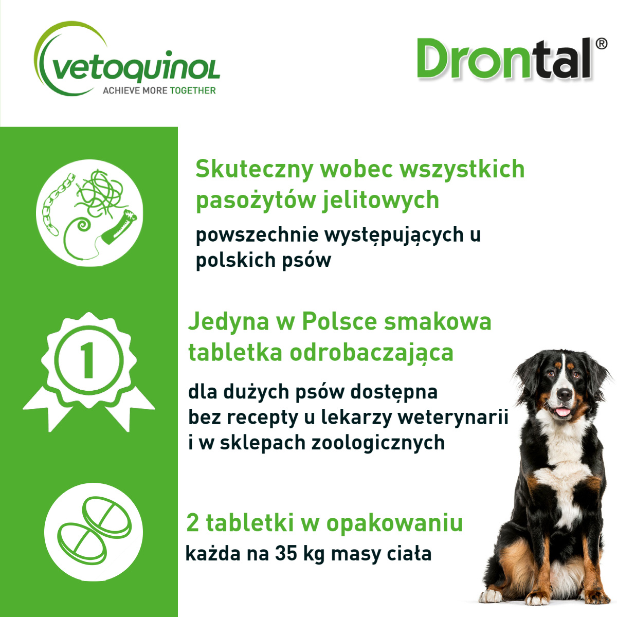 VETOQUINOL Drontal Plus Flavour 35kg Tabletki Dla Psów 2tabl. - zdjęcie 2