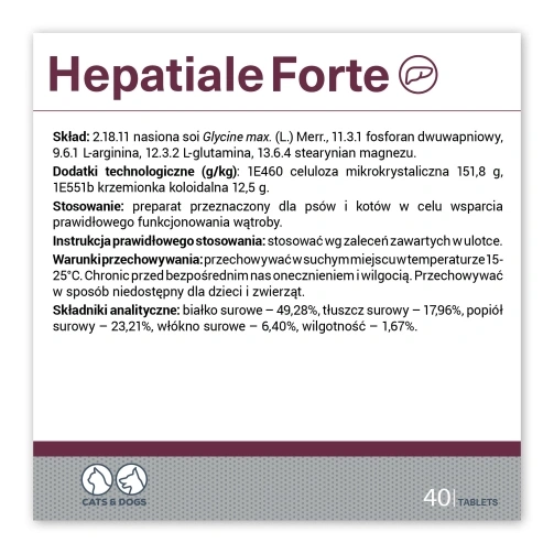 VETEXPERT Hepatiale Forte 40 Tabletek - zdjęcie 3