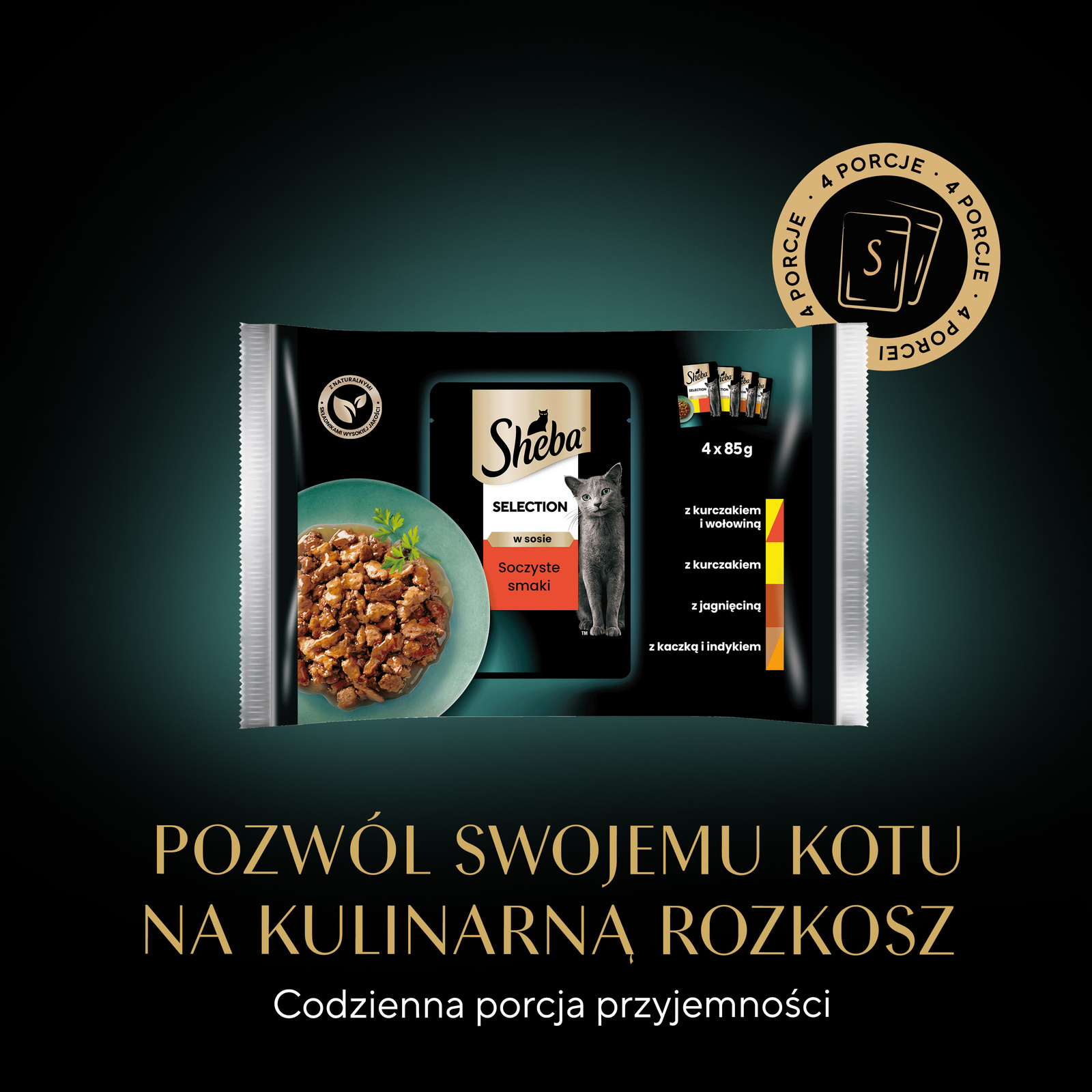 Sheba Saszetka Selection In Sauce Soczyste Smaki 4x85g - zdjęcie 10