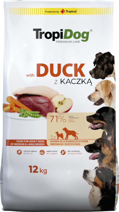 Tropidog Premium Adult Medium & Large Breed Kaczka Z Ryżem 12kg