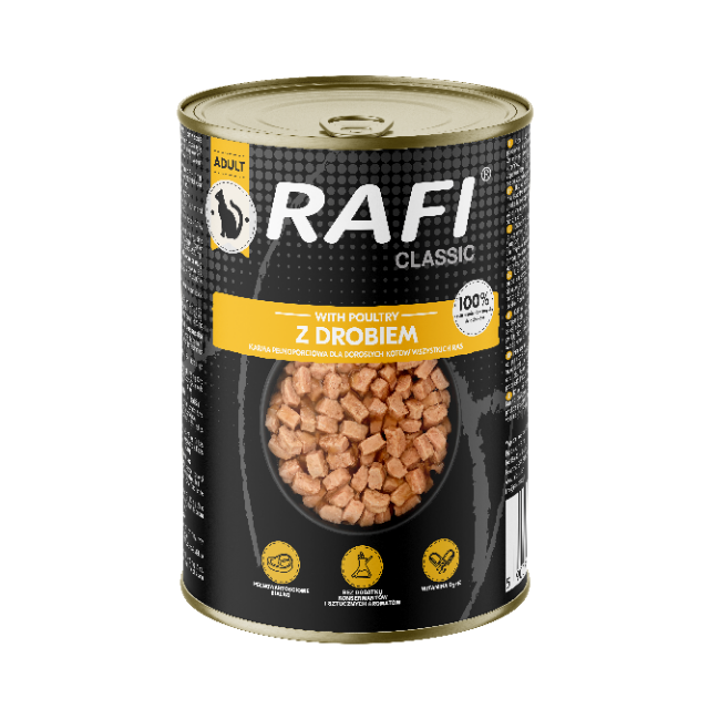 RAFI Cat Kawałki z drobiem w sosie- puszka 415g